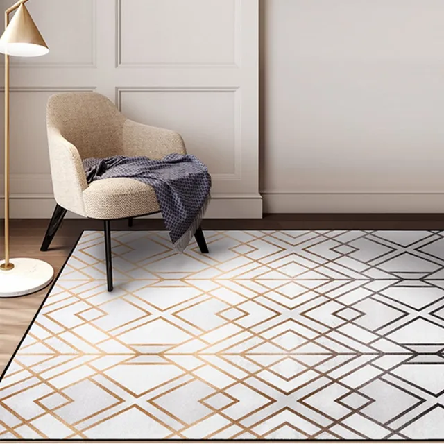 Nordic simple metallic style geometric living room carpet, big size bedside rug, decoration office carpet ,ground mat 5
