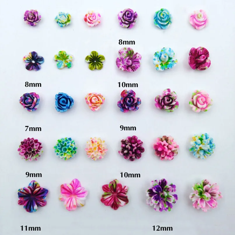 

6-12MM 5pcs/set Resin Rose Flower Nail Decoration DIY Nail Art Design Beauty 3D Nails Accessories Manicure Rhinestone Flowers