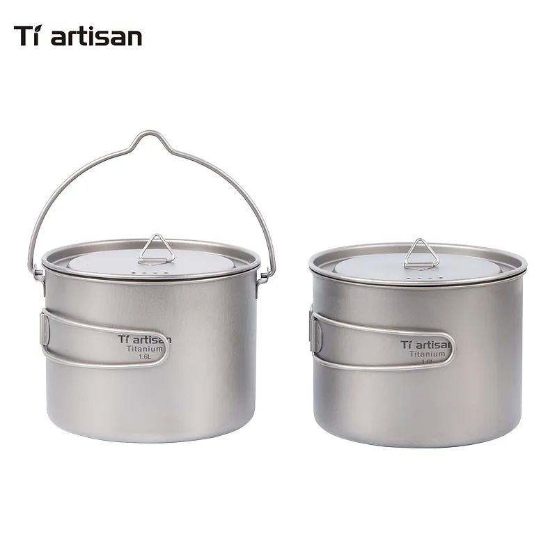 Портативный складной горшок Tiartisan titanium1.6L многофункциональная кухонная утварь