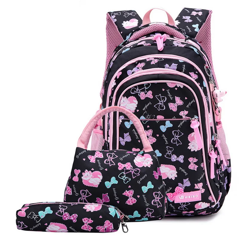 3pcs Waterproof Children School Bags For Girls Princess Backpacks Kids Printing Backpack Set Schoolbag | Багаж и сумки