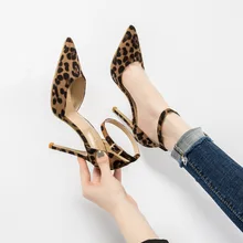 Г. Пикантная женская обувь леопардовой расцветки элегантные туфли для офиса на высоком каблуке 6-10 см, женские босоножки Роскошные тонкие туфли с острым носком и принтом