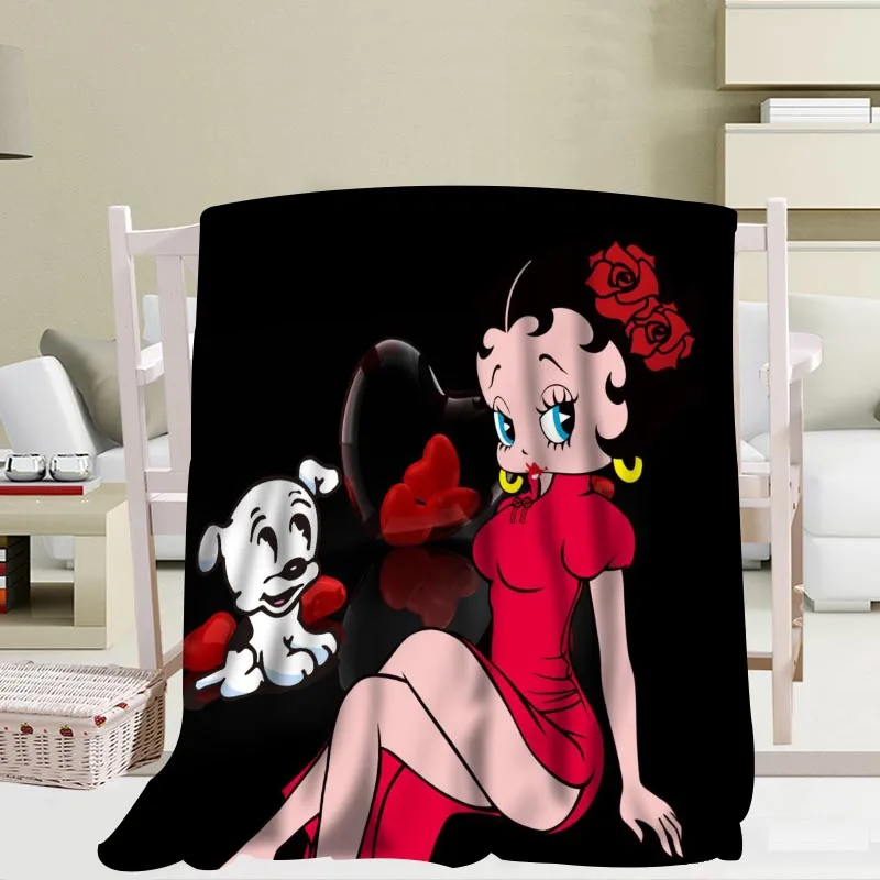 Пользовательские betty boop Одеяла Путешествия Диван коралловый флис тканевые одеяла мягкие пушистые теплые 56x80 дюймов 50X60 дюймов 40X50 дюймов - Цвет: Blanket