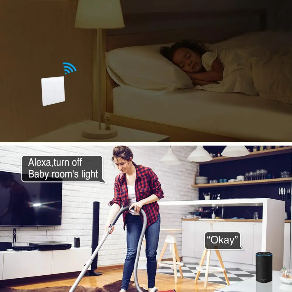 Tuya Smart Life WiFi сенсорный переключатель стеклянная панель Голосовое управление Google Home Alexa Echo IFTTT приложение Дистанционное управление на выключенном водонепроницаемом