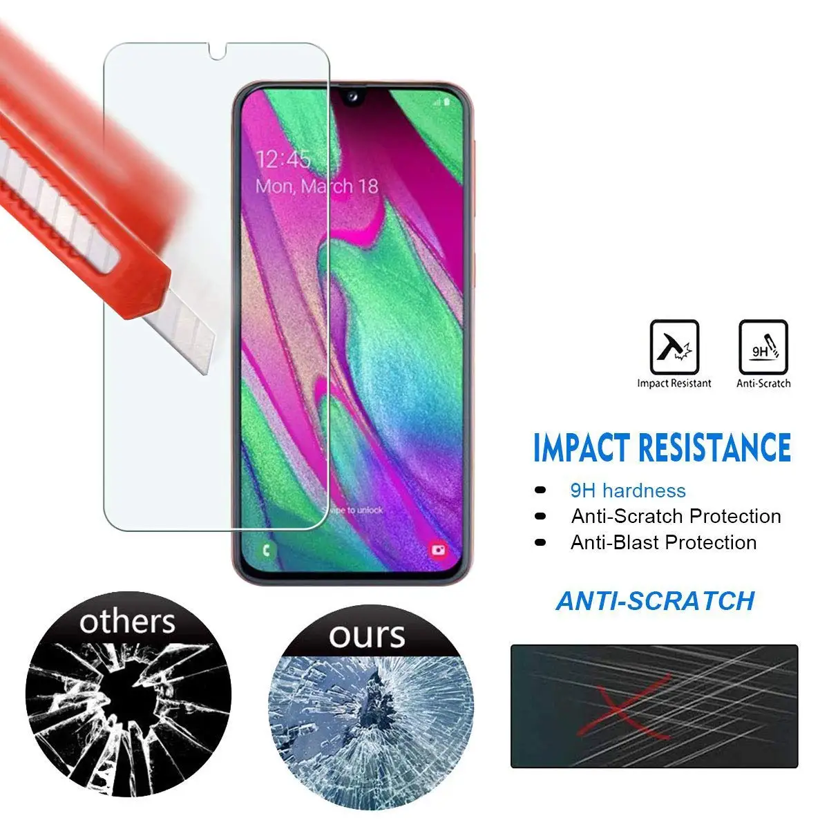 Закаленное стекло 9H для смартфона Samsung Galaxy Wide4 Защитная пленка экрана Wide4|Защитные