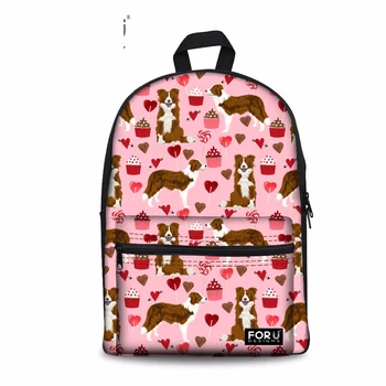 

Customized Canvas Women Backpacks Border Collie Printing Travel Backpack Rucksacks for Girls Schoolbag Mochilas Mujer 2019