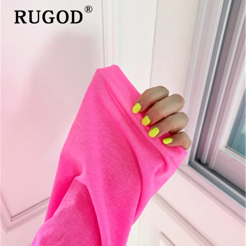 Женские свободные футболки RUGOD корейские однотонные оверсайз с круглым вырезом и