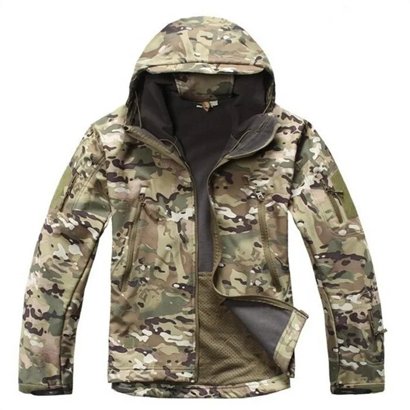 Esporte ao ar Ternos de Caça Militar à Prova Sharkskin Conjuntos Tático Livre Dwaterproof Água Camuflagem Terno Homem Escalada Caminhadas Jaqueta ou Calças Tad 12 Jaq. caminhada