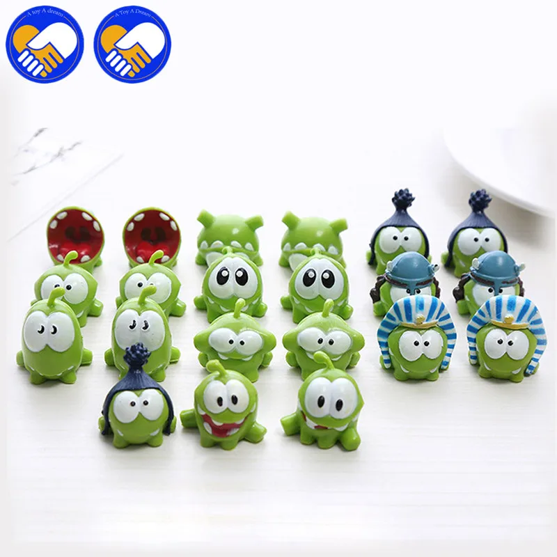 5Pcs/set Cute om nom frog Resin Toy Cut the ropes Action Figure Model cut the ropes figure classic toys game Xmas Gifts Toys