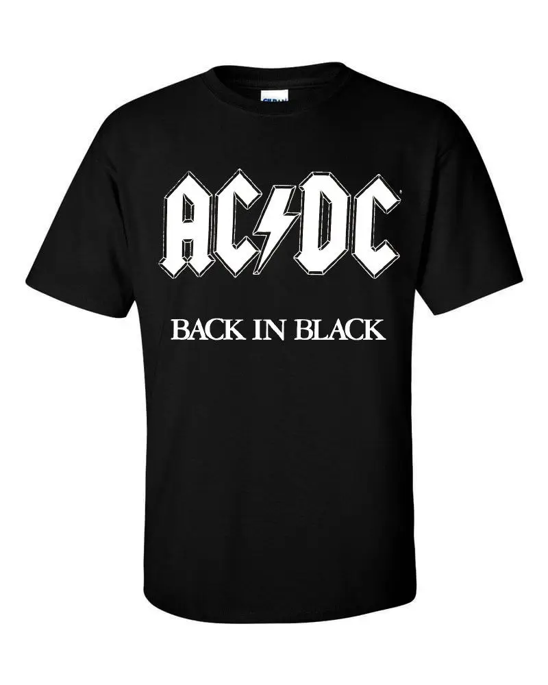 Ac/Dc назад в черный Мужская футболка Графический Футболка Новинка панк рок группа acdc Лето 2019 хлопок нормальный футболки по индивидуальному