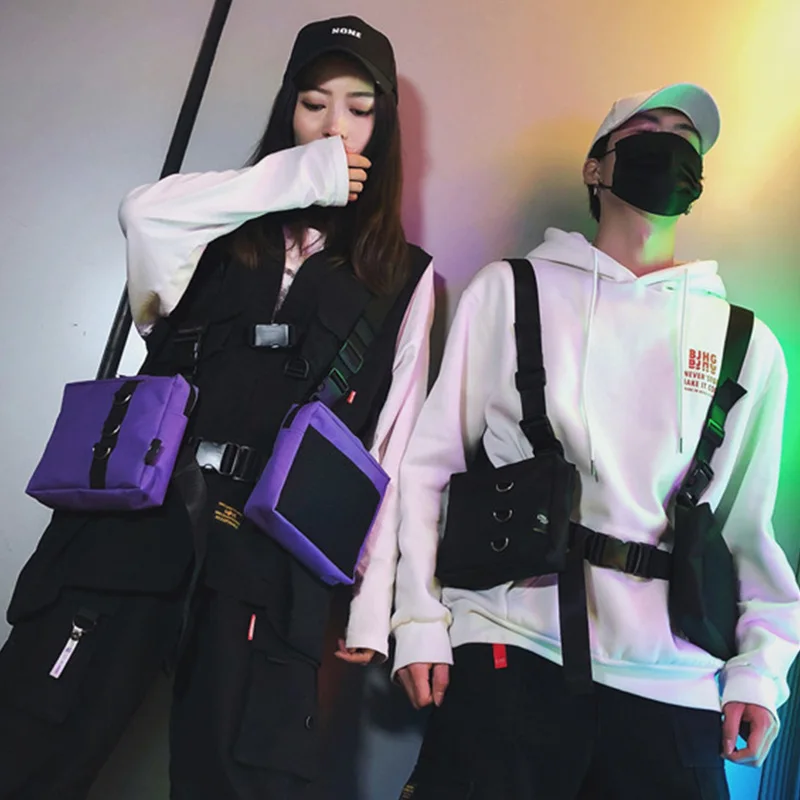 

Unisex Fashion Rig chest pockets Hip hop Street Function Tactical Chest Bag Adjustable Shoulder Bag Skill and tactical package