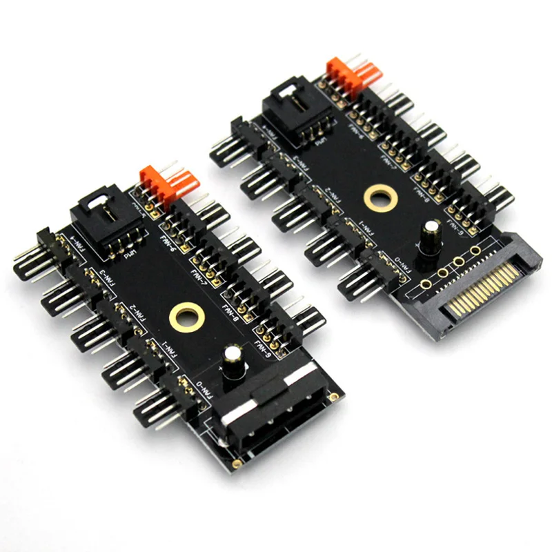 ПК шасси вентилятор концентратор cpu охлаждения 10 road 12V 4 Pin/SATA порт кабель pwm