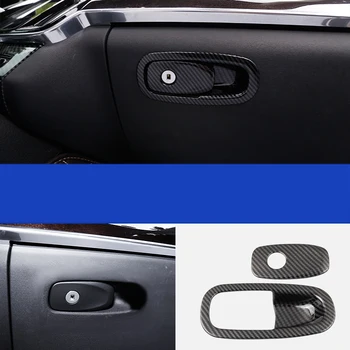 

lsrtw2017 carbon fiber abs car co-pilot storage box handle trims for volvo xc60 xc90 s90 2017 2018 2019