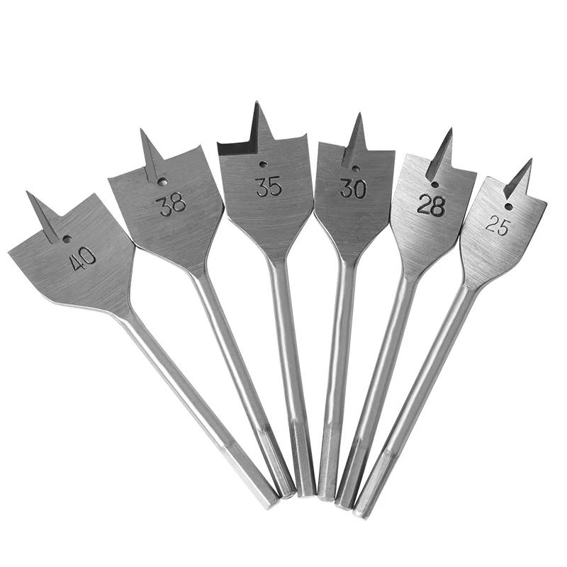 6 55mm Flat Drill Long High carbon Steel Wood Flat Drill Set