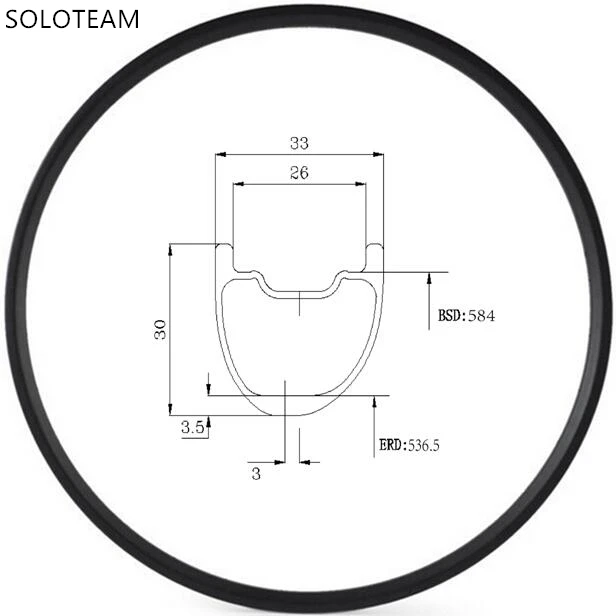 [SOBE27ER33] XC/AM 650B Асимметричный 33 мм ширина углеродного волокна 2" колесный диск клинчерной покрышки для горного велосипеда бескамерный совместимый