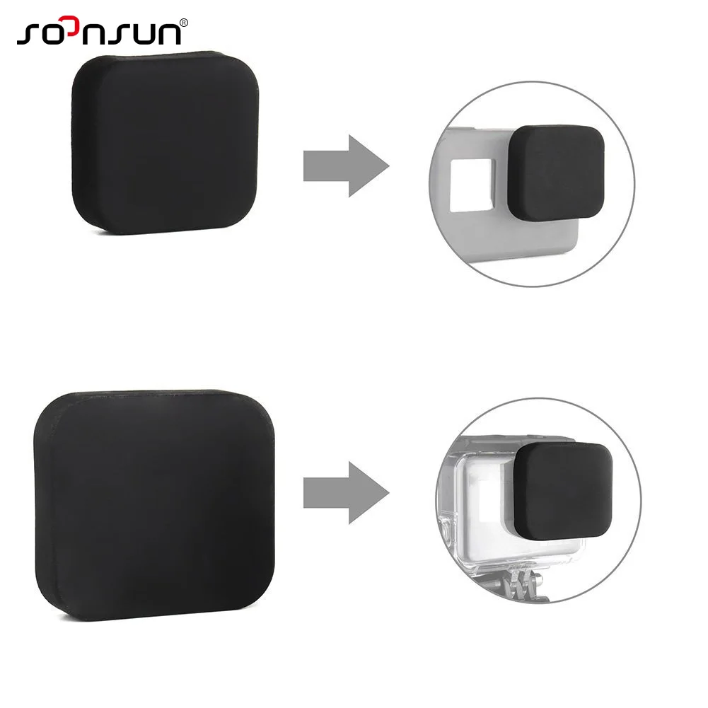 SOONSUN 2 в 1 мягкая силиконовая крышка объектива камеры+ супер костюм Корпус чехол крышка объектива для GoPro Hero 5 6 7 черный Go Pro аксессуар