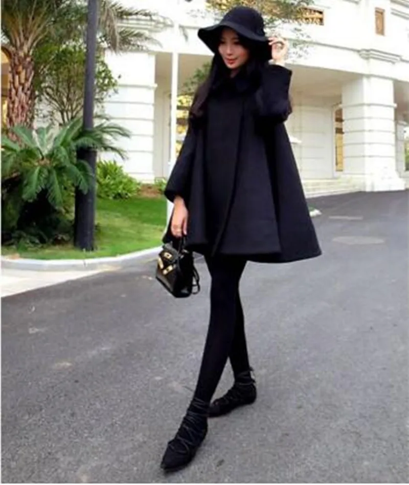 

Fat mm woolen cloak dolls in the long section of thickening thick color maternity jacket shawl woolen coat