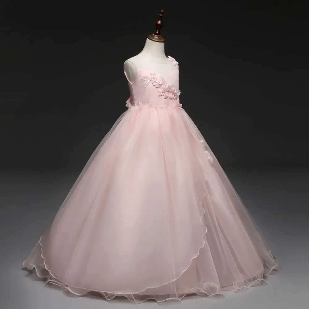 JaneyGao/Платья с цветочным узором для девочек для свадебной вечеринки; Новое поступление года; фиолетовое торжественное платье для девочек-подростков; белые платья для первого причастия