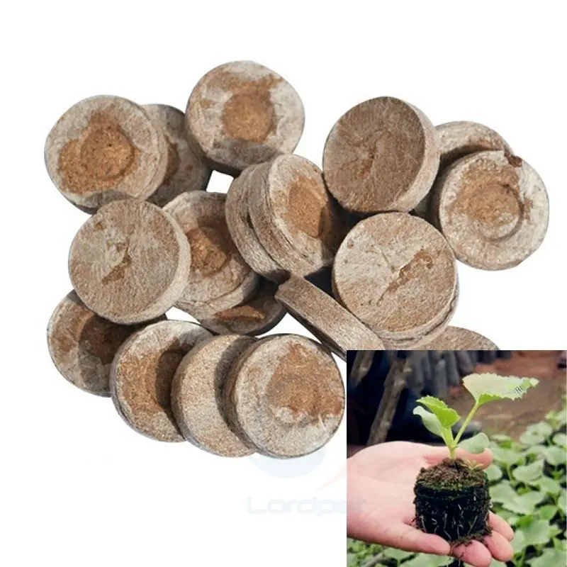 

30mm Nursery Jiffy Peat Pellets Seed Starter Seedling Soil Block Greenhouse Tool Garden Supplies