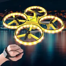 Kinder Aircraft LED Beleuchtung Quadcopter Drone Gravity Sinne Vier Achse Smart Uhr Geschenk Spielzeug Fernbedienung Geste Interagieren