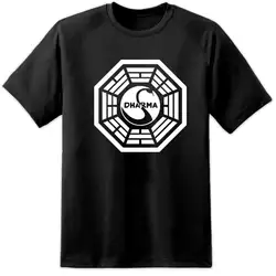 LOST DHARMA INITIATIVE HANSO FOUNDATION Лебединая станция футболка Fringe X напильники Бесплатная доставка дешевая Повседневная футболка с коротким рукавом