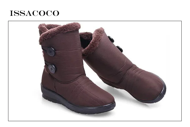 ISSACOCO/; зимние ботинки; женская зимняя обувь; женские зимние ботинки; детские зимние ботинки; повседневные ботинки для маленьких девочек; нескользящие водонепроницаемые ботинки