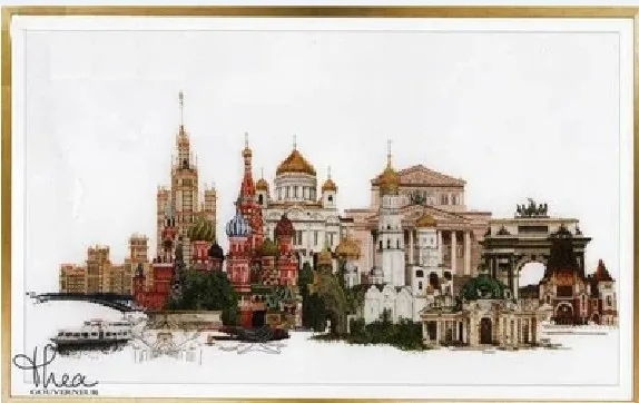 Набор для вышивки крестом из коллекции Gold Collection москва россия известный город