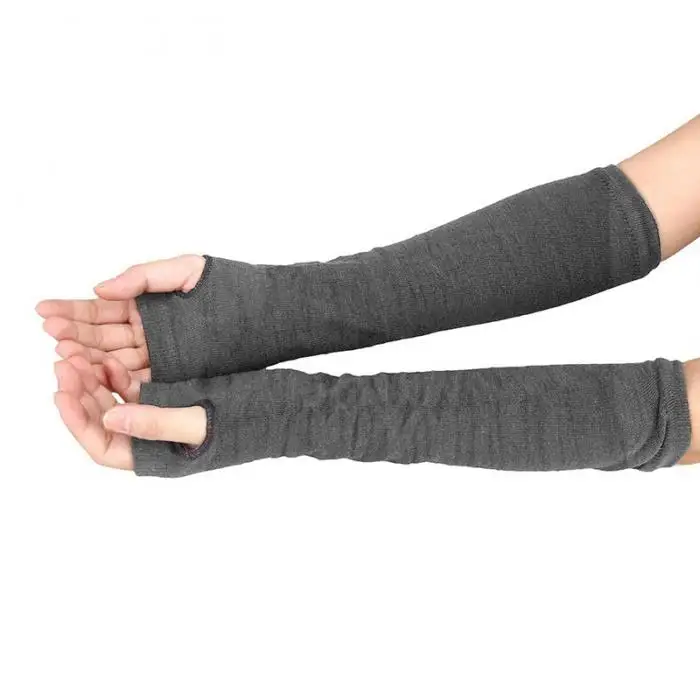 Женские эластичные мягкие вязаные перчатки с длинным рукавом и без пальцев NFE99