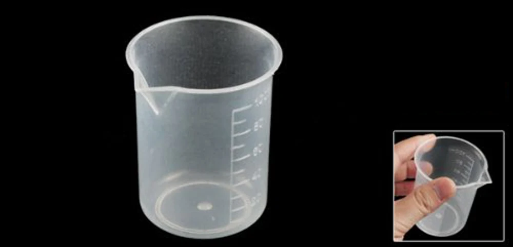 Чистый белый Пластик 100 мл мерный стакан Пробирки Лабораторные для лаборатории Кухня