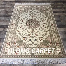 Yilong 4'x6' КИТАЙСКИЙ ручной работы яркие цветы прочный домашний ковер ковёр из шелка и шерсти ручной работы(WY2068S4x6
