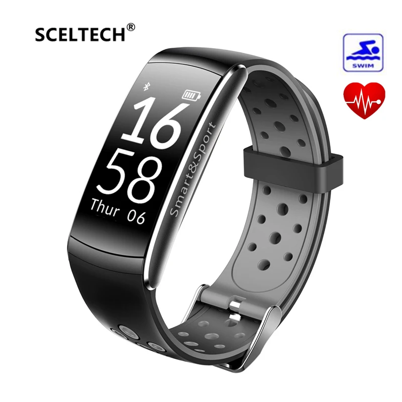

SCELTECH Q8 Smart Bracelet Heart Rate Monitor Fitness Tracker Bluetooth Wristband Waterproof Sport Smart band for Android IOS