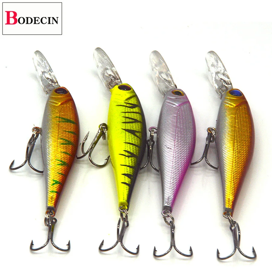 4PCS 3D Eyes Artificial Lures For Fishing Tackle Wobbler Trolling With Hooks Minnow Swimbait Cheap Sea Lures China Laser Bait (13)