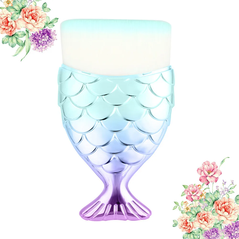 

2019 New Fashion Fish Scale Makeup Brush Fishtail Bottom Brush Powder Blush Makeup Cosmetic Brushes Tool