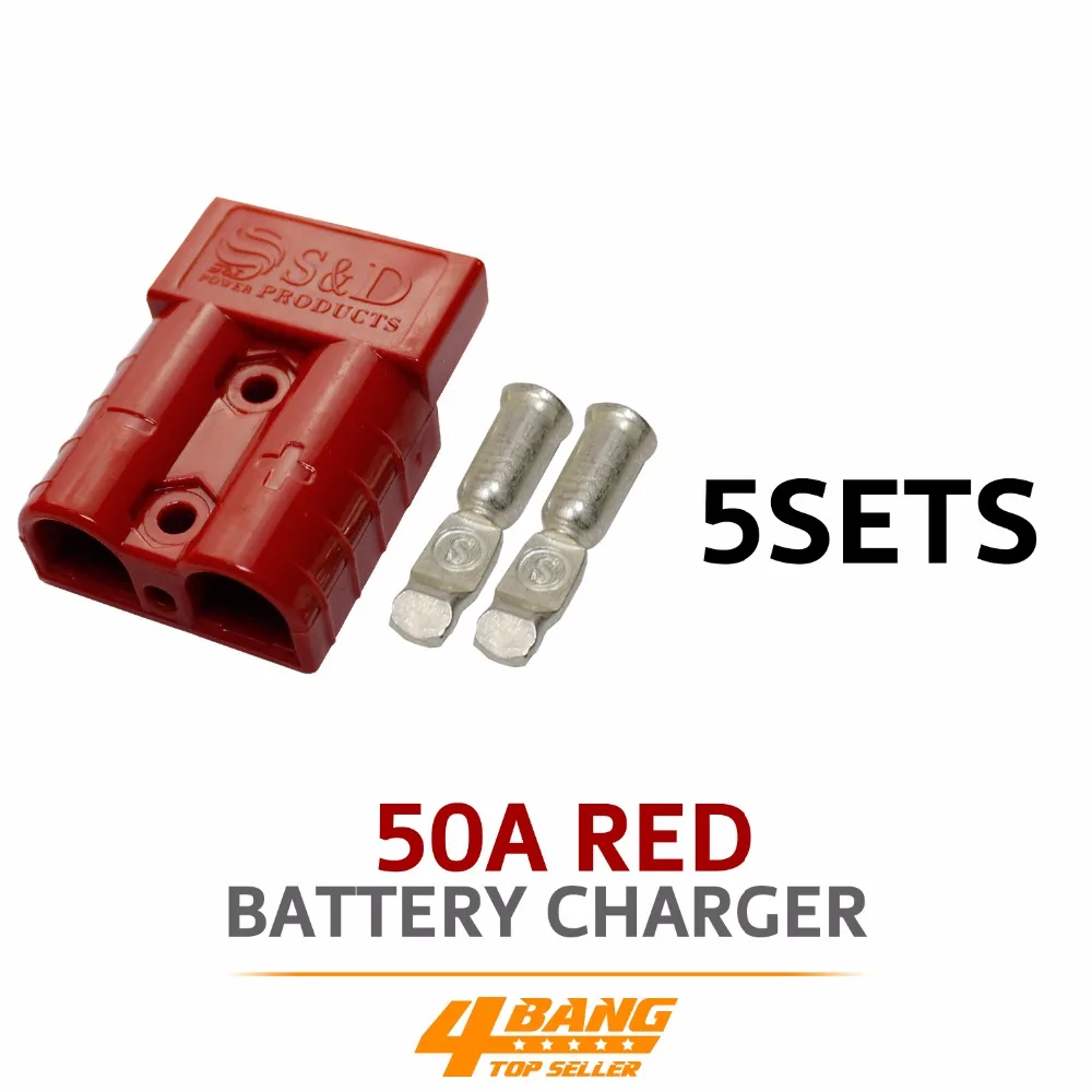 5pcs 50AMP 600V Red Battery font b Exterior b font Wire DC Power Solar Connector Caravan