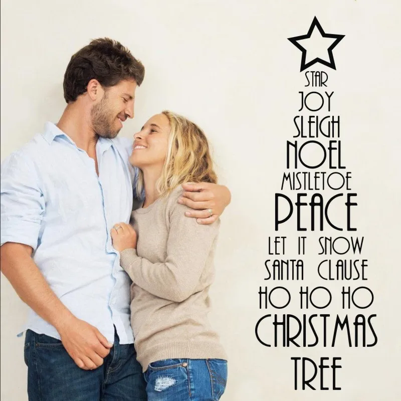 

YOYOYU Art Home Decor Merry Christmas Wall Decal Vinyl Sticker Christmas Tree Windows Decoration Design WW-479