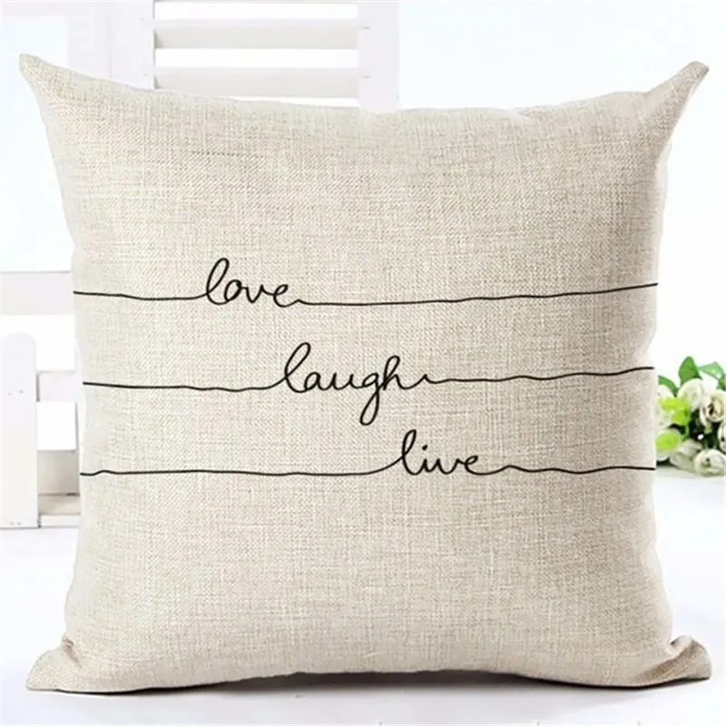 Декоративная наволочка для подушки с надписью Love Home, девиз слова, хлопок, лен, наволочка для дивана, домашнего стула, гостиной - Цвет: 15