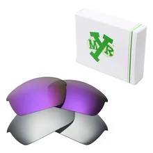 2 пары Mryok поляризованные Сменные линзы для Оукли Flak солнечные очки к куртке Серебряный Титан и плазменный фиолетовый