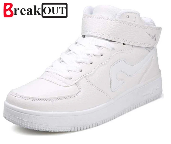 

Break Out New Men's Casual Shoes High Top Shoes For Men Black Red White Leather Shoes Out Door For Male Autumn In stock