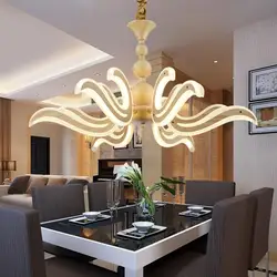 Современные люстры Светодиодные лампы металл, акрил светильник для гостиной ресторан-бар Спальня