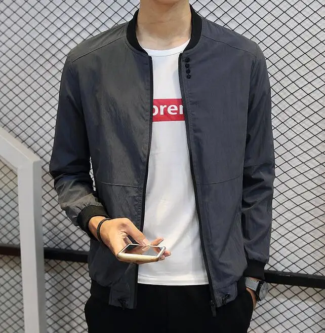 Goede Smeiarar 2018 Lente Herfst heren Jas Jas Mannelijk Jas Casual Solid Slim Fit Stand Kraag Rits Mannen Jassen Jas f A 1867