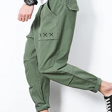 M-5XL! Большие размеры Весенние повседневные штаны мужские большие размеры брюки длиной до щиколотки обтягивающие штаны тенденция Мужские брюки