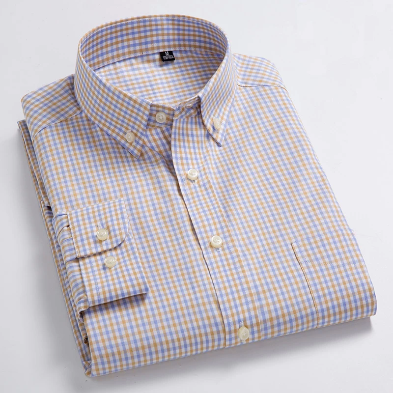 New Arrival Men's Oxford Wash and Wear Plaid Shirts 100% Cotton Casual Shirts High Quality Fashion Design Men's Dress Shirts New Arrival Men's Oxford Wash and Wear Plaid Shirts 100% Cotton Casual Shirts High Quality Fashion Design Men's Dress Shirts