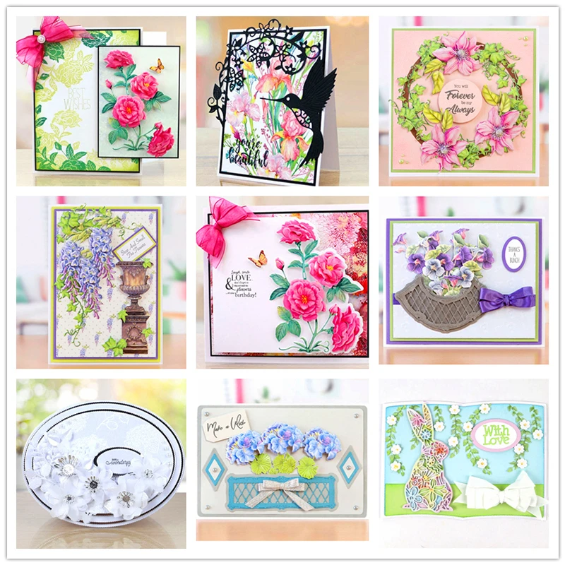 

Flower Leaves Vine Rose Metal Cutting Dies Stencils for Scrapbooking Embossing Die Cards Making Paper Craft Decoration New 2019