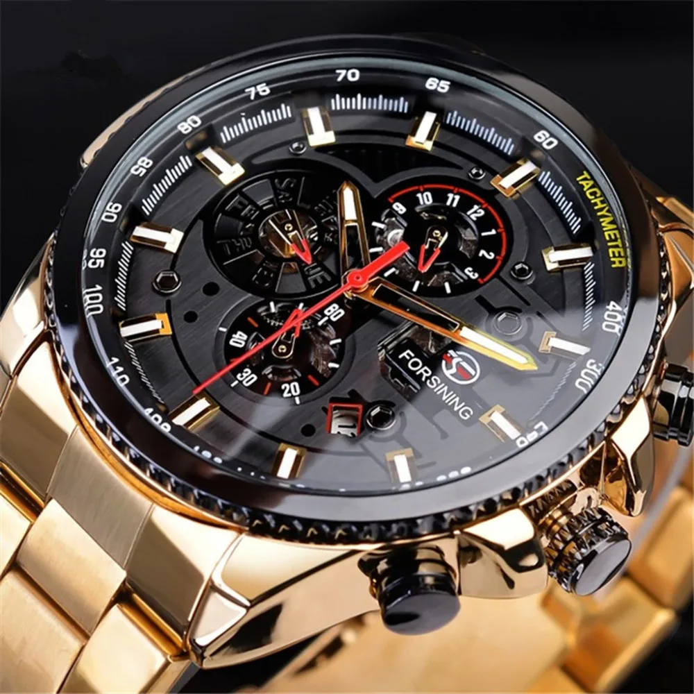 

High-end Watch Luxury Watches reloj Watch Men Dashboard Three Eyes Six Needle Automatic Mechanical Watch montre homme relogio #F