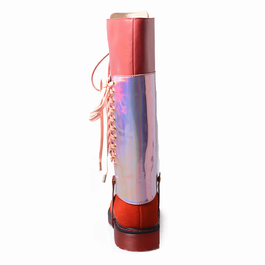 2018 Rodilla Cruz Desmontable Diseño Bota Knigh red Invierno Perfetto Mujeres Dos black Prova De Genuino Nuevo In Black La Leather Alta Botas Atado Las Cuero Plush In In wO50qa0
