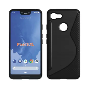 

10PCS/LOT.black shockproof Anti-skid S Line TPU Gel Skin Case Cover For GOOGLE PIXEL 3 XL