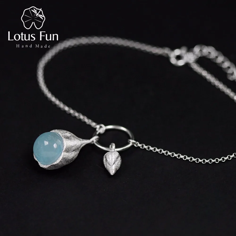 

Lotus Fun Real 925 Sterling Silver Natural Stone Handmade Designer Fine Jewelry Elegant Lotus Buds Bracelets Earrings for Women