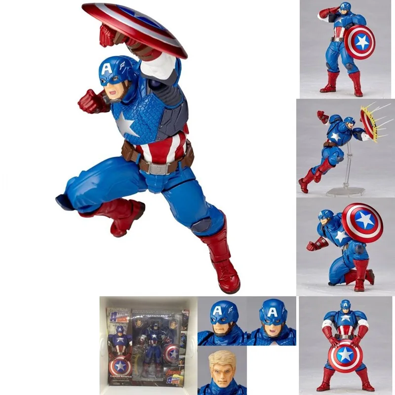 

Revoltech Series Captain America PVC Action Figure Collectable Model Toys Doll 17cm