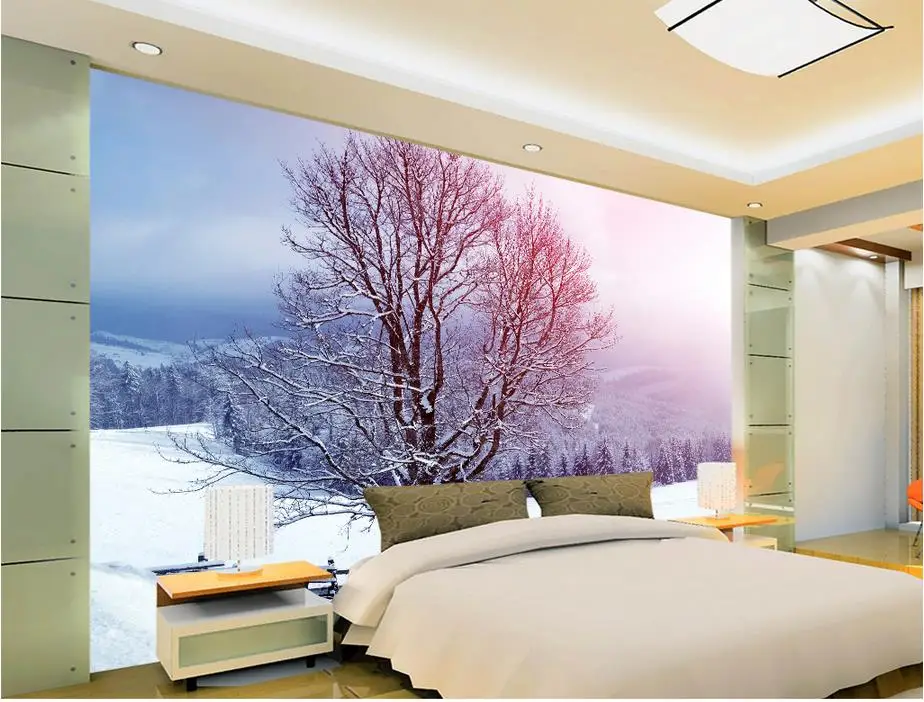 3d tapete für zimmer Außerhalb der fenster winter schnee