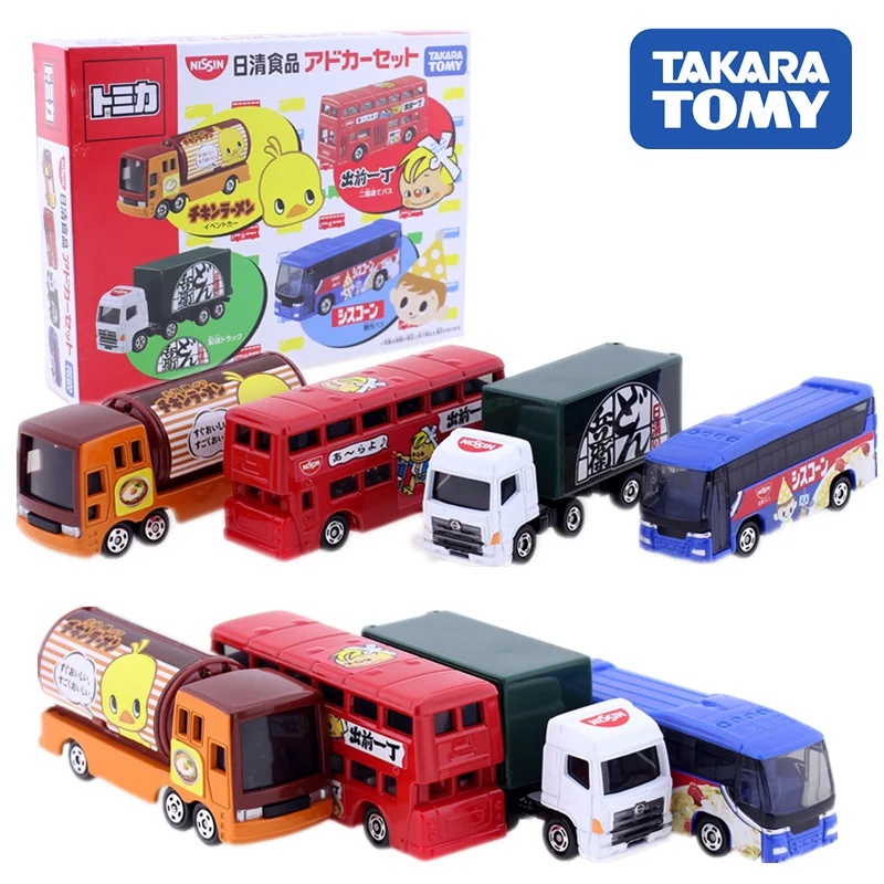 

Tomica Tomy Takara Modelcar DieCast set of 4 Nissin food Ad car set London Bus Isuzu