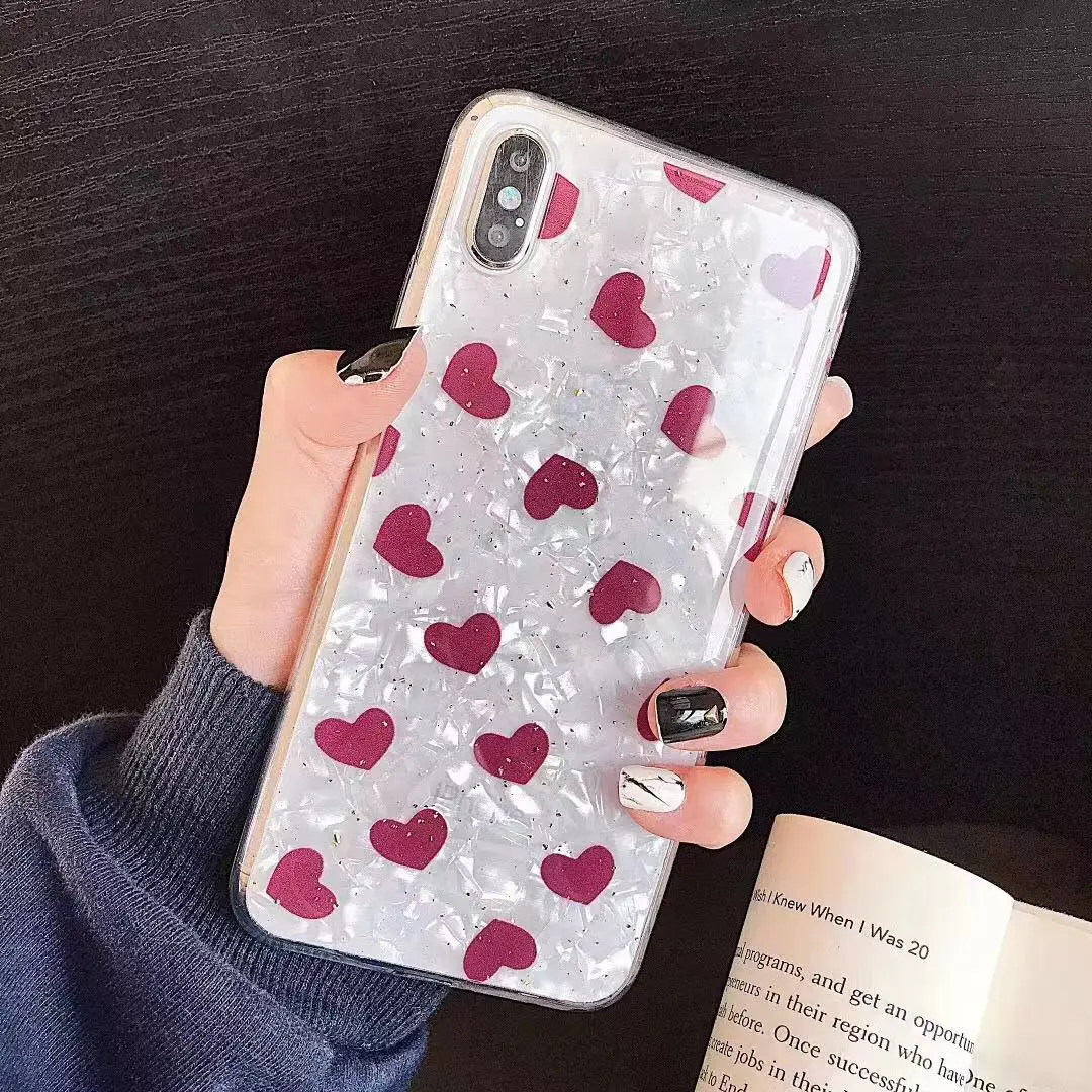 Wixcen белый Кристальный чехол для телефона с сердечком Iphone Xs Max Xr Блестящий